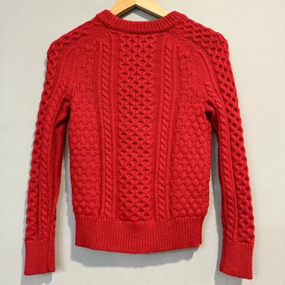 J.Crew Popcorn Pom Pom Cable Knit Sweater Nylon Wool Blend Holiday XXS - Picture 3 of 5